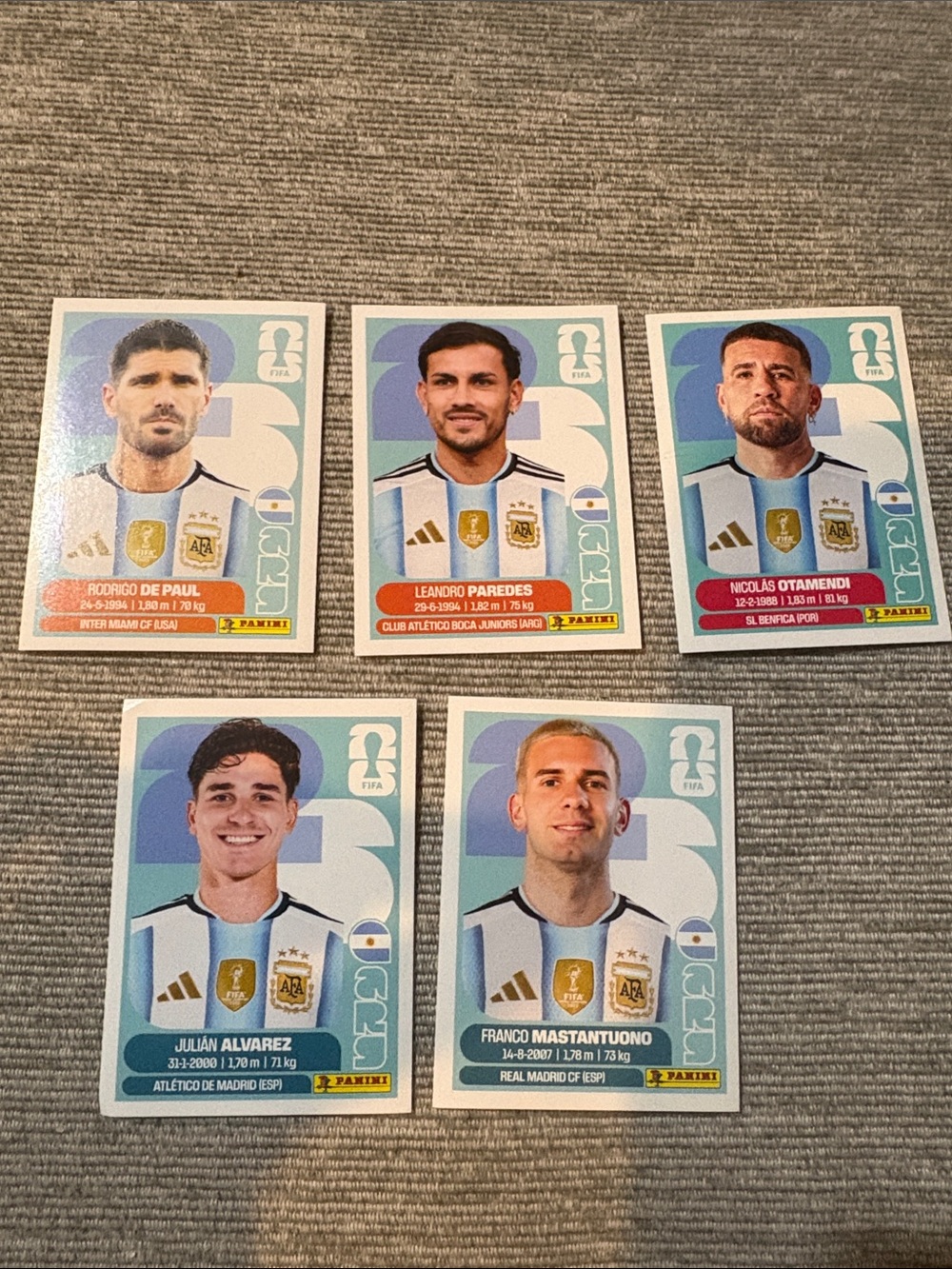 Panini FIFA World Cup 2026- Argentina player Stickers